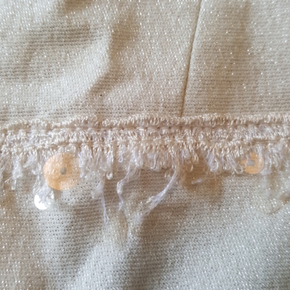 Off white size 12 dressy lightly shiny night top - Picture 3 of 5